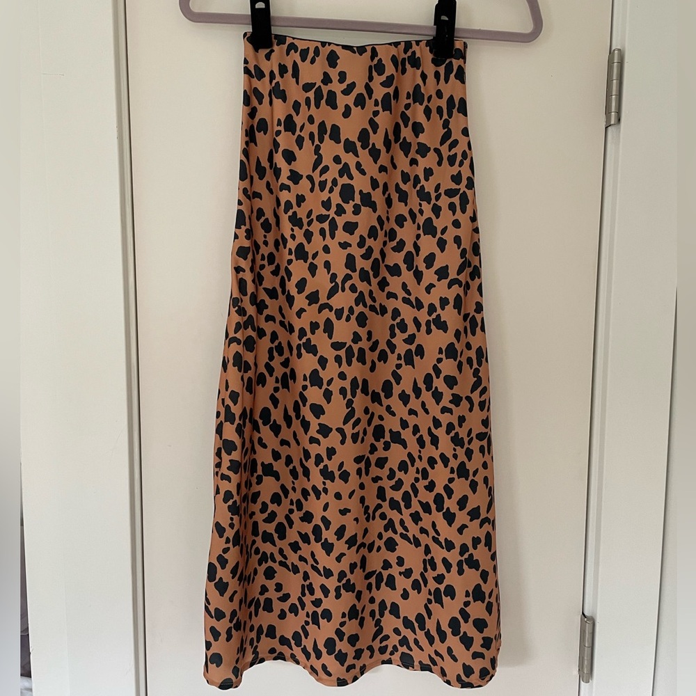 Urban Outfitters Leopard Print Midi Skirt